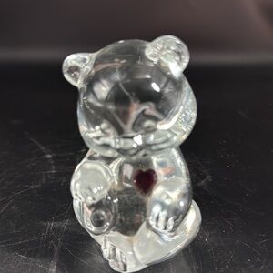 Fenton Clear with  Red Heart Bear